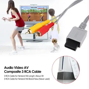 1.8 metros Chapado en Oro de Audio y Vídeo AV Compuesto de 3 RCA Cable para Diferentes Wii