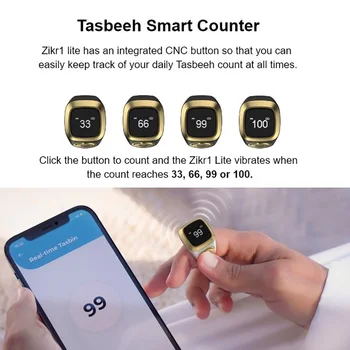 1PC Zikr1 Lite Smart Tasbih Contador de Anillo Para los Musulmanes Zikr Digital Tasbih 5 Tiempo de Oración Recordatorio Bluetooth Impermeable