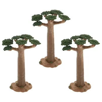 3Pcs Miniatura Modelo de Árbol de Pequeño Modelo de la Planta de BRICOLAJE Paisaje Accesorio de la Planta de la Mesa de Arena del Desierto Verde de la Planta Pan de Mono Modelo de Árbol