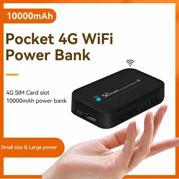 4G LTE Mobile Router Inalámbrico 10000mAh WiFi Cargador PW100 Mini Banco del Poder de Bolsillo de Tipo C, USB Hotspot para la Oficina de Negocios de la Red