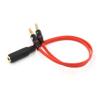 5mm Cable del Adaptador de Audio Con Micrófono, Cable de Ordenador 1-a-2 Adaptador de Audio de 20 cm
