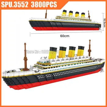 9913 3800pcs de Vapor de Crucero Titanic Barco de Vapor Diamante Mini Bloques de Construcción de Ladrillos de Juguete