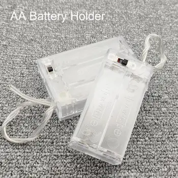 AA Titular de la Batería de Almacenamiento de la Batería Caso Con el Interruptor de Nuevo AA Caja de la Batería Caso Con Interruptor Transparente