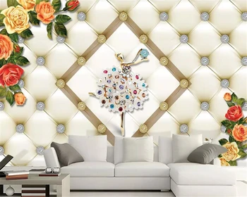 beibehang fondos de pantalla para la sala de estar Europea suave bolsa de la joyería de jade tallado patrón de fondo 3d papel pintado de las habitaciones de Vinilo wal l