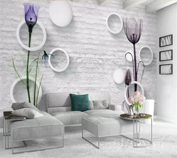 beibehang un fondo de pantalla Personalizado en 3d foto mural tulip 3D wallpaper sala de estar dormitorio de tv de fondo de papel pintado, murales de papel de parede