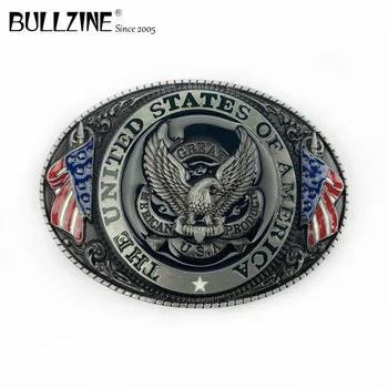 Bullzine Mayorista de aleación de zinc great American productos de la hebilla del cinturón de peltre terminar FP-03700 LUJO vaquero jeans regalo de la hebilla del cinturón