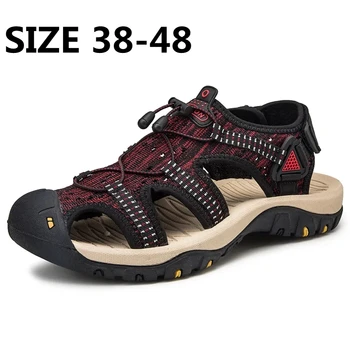 Clásico de los Hombres de las Sandalias de Verano al aire libre Calzado Casual Sandalias de Gladiador de los Hombres de la Playa de Sandles Fondo Suave de los Hombres Zapatos de Gran Tamaño 38-48