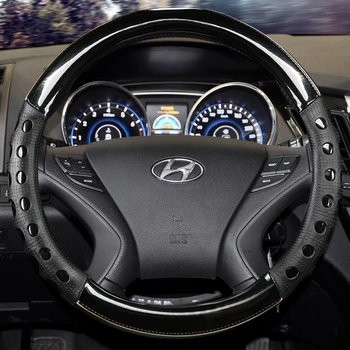 De Fibra de carbono del Coche de la Cubierta del Volante Para Hyundai Tucson 2011-2015 Elantra 2011-2016 Avante i30 2012-2016 Sonata 8 2012-2014