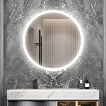 De lujo Espejo de la Habitación Con la Luz de la Ducha del cuarto de Baño del Espejo del Led Estética de Oro de Gran Vivero de Baño Espejo de Pared a Pared Decorados ZSJ020