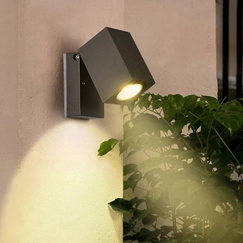 De nuevo al aire libre de la lámpara de Pared, Lámpara Impermeable de la Pared de la Luz IP65 Cuerpo de Aluminio GU10 Base de 90° Ángulo Ajustable Para Jardín, Decoración al aire libre de la Iluminación