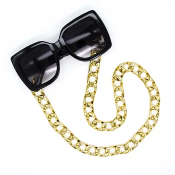 De oro de Acrílico Punk de la Cadena de Gafas de las Mujeres Gafas de sol de Moda las Cadenas Cordón Anteojos de Leer el Cordón en el Cuello de la Máscara de la Correa de la Cuerda