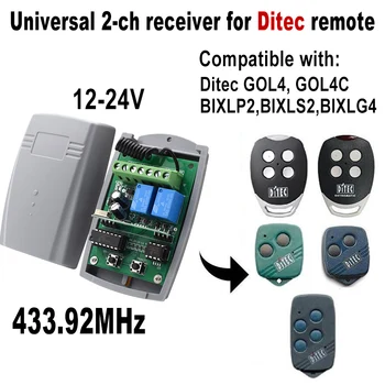 DITEC RX 433MHZ Control Remoto Receptor Rolling Code de la Puerta del Garaje Receptor 433,92 MHz DC12-24V 2 Canal Hub