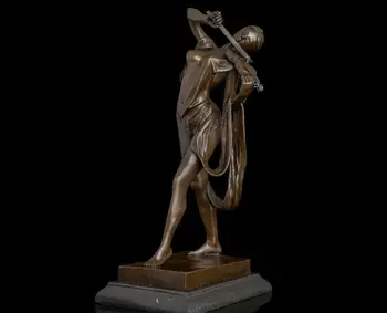 El Arte Abstracto Escultura De Bronce De Mármol Violín Violinista Estatua, Estatuilla