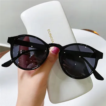 Estilo de la moda de moda de gafas de sol Personalizadas marco de la ronda de Complementos de moda de la calle de la foto cóncava selfie gafas de sol retro gafas de sol