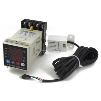 FTHC02 5m de cable sensor digital de temperatura y regulador de humedad de la incubadora de 220V de la eclosión de efecto invernadero de la cultura de la controladora