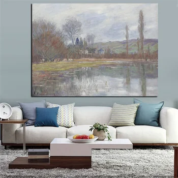 HD de Impresión y el Cartel de Claude Monet en la PRIMAVERA DE VETHEUIL Impresionista Paisaje Pintura al Óleo sobre Lienzo de Pared de Foto para la Sala de estar