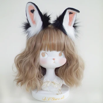 Lolita tocado de mujer amor de conejo pelo de las orejas a la cabeza aro lindo peludo conejo oído tocado