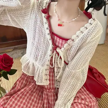 Lolita Vestido de las Mujeres del Dulce de color Rojo a Cuadros del Partido minifalda Mujeres de corea de la Moda Suelta Y2k Vestido de Princesa de Nuevo Japonés Kawaii