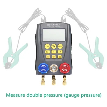 Medidor de presión de Refrigeración del Colector Digital de Vacío HVAC Medidor de Presión y Temperatura en el Probador de Refrigerante de la Prueba