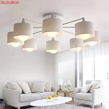 Moderno LED blanco/negro/Oro/de la Plata de techo Lámparas E27 Con Pantalla simple creativa de los Accesorios de Iluminación para la sala de estar