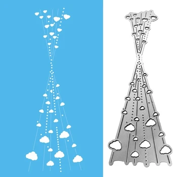 Nube de Burbujas Irregular de la Línea corta con tintas de la Cortina de Troqueles de Corte del Molde para el BRICOLAJE de Scrapbooking