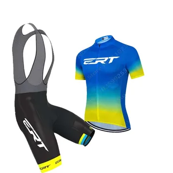 Nuevo Gradiente de manga corta ropa ciclismo 2023 ERT Jersey de Ciclismo Conjunto Transpirable hombres en Bicicleta Jersey, Uniforme Bib shorts Establecer