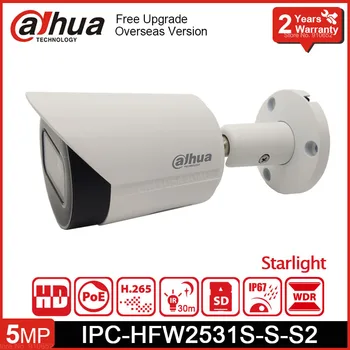 Original Dahua IPC-HFW2531S-S-S2 de 5MP Cámara IP POE IP67 IR 30m P2P de la Bala de la Cámara a la luz de las Estrellas grado de Protección IP67 con Ranura para tarjeta SD