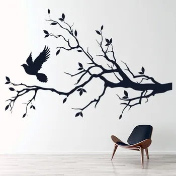 Paloma Rama De Árbol, Los Pájaros De Plumas De La Pared Stickerz Para El Dormitorio Decoración Del Hogar Bricolaje Paisaje Mural De Arte Paisaje De Pvc Pegatinas
