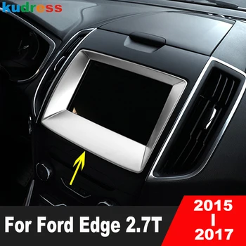 Para Ford Edge 2.7 T 2015 2016 2017 ABS Mate Coche del Centro de Navegación Marco del Panel de la Cubierta de Recorte de la Decoración Interior de Moldeo Accesorios