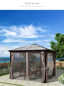 Personalizable 3.65*6m Moderno Jardín Impermeable de la Glorieta con Techo Parasol Cenadores al aire libre de Lujo de Aluminio Pabellón