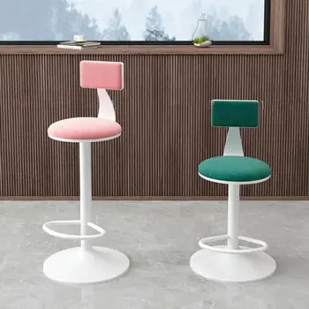 Personalizar la barra de la silla Nórdica moderna minimalista ins neto de la luz roja de casa de lujo de levantar de la silla giratoria de la barra de recepción taburete de bar