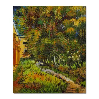 Pintado a mano Pinturas al Óleo de Vincent Van Gogh Paisaje del Jardín de la Lona de Arte de Asilo y de Jardín de Alta Calidad, Sala de estar Decoración para el Hogar