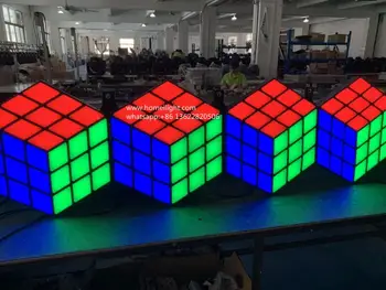 Popular Telón de fondo LED 3D Cubo Mágico de la Pared para la Boda de la Fiesta de la Noche del Evento del Club