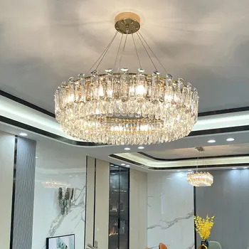 Post-Moderna Araña De Cristal Nórdicos Creativo Minimalista De Oro Redondo/Oval Colgante De La Lámpara Adecuada Salón Comedor Lámparas