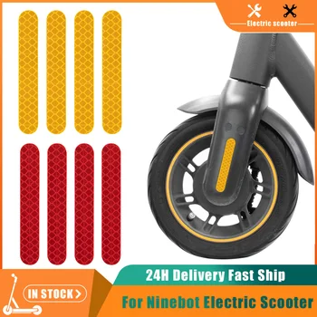 Scooter eléctrico Anti-Cursor de la etiqueta Engomada Reflexiva para Ninebot Max G30 / G30D Delantero Trasero de la Cubierta de la Rueda Eflective Pegatina Accesorios