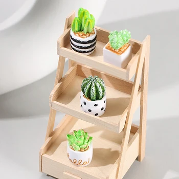 Simulación de Mini Plantas en Macetas de casa de Muñecas en Miniatura Cactus Verdes de las Plantas en Maceta Muebles de Decoración del Hogar Accesorios