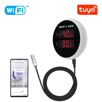 Tuya Smart WIFI Higrómetro Termómetro de Temperatura Exterior sensor de Humedad,Carga USB o Batería Recargable