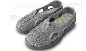 unisex gris cáñamo vampsix agujeros de shaolin monje budista zapatos antideslizante suelas de laicos de la meditación zapatos lohan/arhat sandalias