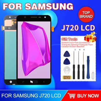 Venta caliente OLED de 5,5 Pulgadas Para la Galaxia de Samsung J720 Lcd Con la Pantalla Táctil J7 Duo 2018 Pantalla Digitalizador J7 2018 Asamblea