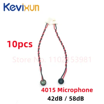 10pcs 4015 Micrófono de Alta Sensibilidad: Electre 42dB 58dB 3DB Anti-Interferencia con Cable de 1,25 MM Enchufe de 4*1,5 MM