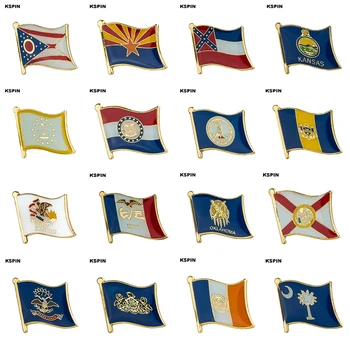 10pcs mucho Insignia de la Bandera de U. S. a Estados de Bandera Lapal Pin en la Mochila de los Pines para la Ropa