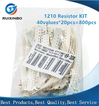 1210 SMD Resistencia Kit de BRICOLAJE Surtidos Kit de 1ohm-1M ohm 5% 40valuesX 20pcs=800pcs