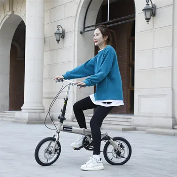 14 Pulgadas Plegable Ligero Portátil de Disco de Frenos Cambio de Velocidad Niños Estudiantes de bicicletas Plegables