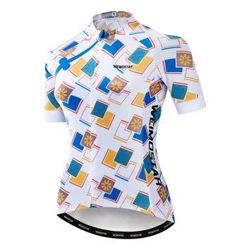 2019 Weimostar Ciclismo Jersey de las mujeres de la Bicicleta de Camisetas de mujer carretera de montaña MTB bicicleta camisa maillot Niñas de Carreras de tops de verano blanco