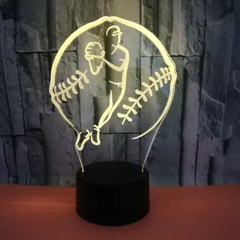 3d Creativas Lámparas de Mesa de Juego de Béisbol Usb 3d Lámpara Táctil a color, Visual Led de Regalo Ambiente Tabla Moderne Lámpara de Escritorio