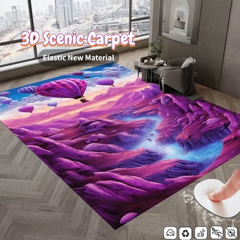 3D Escénica de la Alfombra para la Sala de estar Decoración de la Casa Elásticos antideslizantes alfombras de Piso del Dormitorio de la Decoración de la Cabecera de la Manta de Grandes Alfombras Lavable