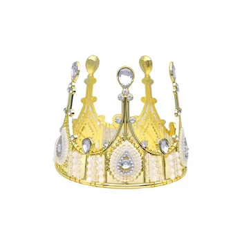 4Pcs Corona de Oro Topper de la Torta para Baby Shower Cumpleaños de la Princesa de la Fiesta de la Torta de Boda Decoración de diamantes de imitación de Cristal