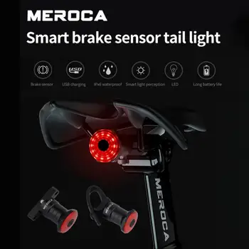 500mAh la Luz de la Bicicleta Luz Trasera Inteligente de Detección de Bicicleta de Luz de Freno de Carga USB 6 Modo de Flash de Ciclismo de la luz trasera de Bicicleta Accesorios