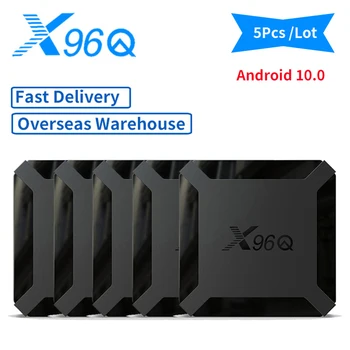 5Pcs x96q Smart TV Box Android 10 Allwinner H313 Set Top Box 2.4 G wifi de Google HD 1G8G 3D de Vídeo de 4K Media Player tvbox 2G16G x96 q