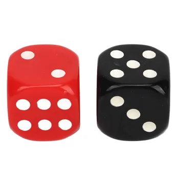 6 Lados Dados de juego de Juego de Conjunto Impermeable a prueba de Negro Rojo de la Tabla de Dados de juego de Juego de Club Bar de la Parte D